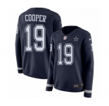 Women's Nike Dallas Cowboys #19 Amari Cooper Limited Navy Blue Therma Long Sleeve NFL Jersey
