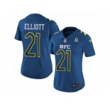 Women's Nike Dallas Cowboys #21 Ezekiel Elliott Limited Blue 2017 Pro Bowl NFL Jersey