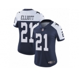 Women's Nike Dallas Cowboys #21 Ezekiel Elliott Vapor Untouchable Limited Navy Blue Throwback Alternate NFL Jersey