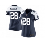 Women's Nike Dallas Cowboys #28 Darren Woodson Limited Navy Blue Throwback Alternate NFL Jersey