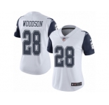 Women's Nike Dallas Cowboys #28 Darren Woodson Limited White Rush NFL Jersey