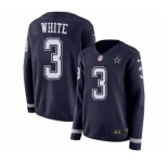 Women's Nike Dallas Cowboys #3 Mike White Limited Navy Blue Therma Long Sleeve NFL Jersey