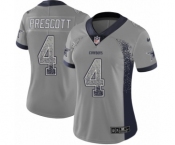 Women's Nike Dallas Cowboys #4 Dak Prescott Limited Gray Rush Drift Fashion NFL Jersey