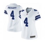 Women's Nike Dallas Cowboys #4 Dak Prescott White NFL Jersey