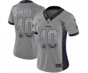 Women's Nike Dallas Cowboys #40 Bill Bates Limited Gray Rush Drift Fashion NFL Jersey