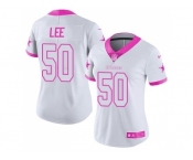Women's Nike Dallas Cowboys #50 Sean Lee Limited Rush Fashion Pink NFL Jersey