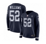 Women's Nike Dallas Cowboys #52 Connor Williams Limited Navy Blue Therma Long Sleeve NFL Jersey