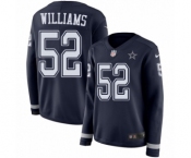 Women's Nike Dallas Cowboys #52 Connor Williams Limited Navy Blue Therma Long Sleeve NFL Jersey
