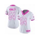 Women's Nike Dallas Cowboys #54 Chuck Howley Limited White Pink Rush Fashion NFL Jersey