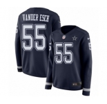 Women's Nike Dallas Cowboys #55 Leighton Vander Esch Limited Navy Blue Therma Long Sleeve NFL Jersey