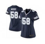 Women's Nike Dallas Cowboys #58 Damontre Moore Limited Navy Blue Team Color NFL Jerse