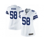 Women's Nike Dallas Cowboys #58 Damontre Moore Limited White NFL Jersey