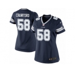 Women's Nike Dallas Cowboys #58 Jack Crawford Limited Navy Blue Team Color NFL Jersey