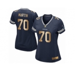 Women's Nike Dallas Cowboys #70 Zack Martin Elite Navy Gold Team Color NFL Jersey