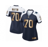 Women's Nike Dallas Cowboys #70 Zack Martin Elite Navy Gold Throwback Alternate NFL Jersey