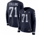 Women's Nike Dallas Cowboys #71 La'el Collins Limited Navy Blue Therma Long Sleeve NFL Jersey