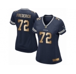 Women's Nike Dallas Cowboys #72 Travis Frederick Elite Navy Gold Team Color NFL Jersey