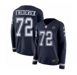 Women's Nike Dallas Cowboys #72 Travis Frederick Limited Navy Blue Therma Long Sleeve NFL Jersey