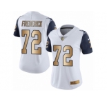 Women's Nike Dallas Cowboys #72 Travis Frederick Limited White Gold Rush NFL Jersey