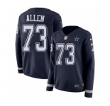 Women's Nike Dallas Cowboys #73 Larry Allen Limited Navy Blue Therma Long Sleeve NFL Jersey