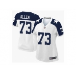 Women's Nike Dallas Cowboys #73 Larry Allen White Stitched NFL Elite Throwback Alternate jersey