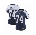 Women's Nike Dallas Cowboys #74 Bob Lilly Vapor Untouchable Limited Navy Blue Throwback Alternate NFL Jersey