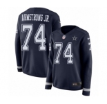 Women's Nike Dallas Cowboys #74 Dorance Armstrong Jr. Limited Navy Blue Therma Long Sleeve NFL Jersey