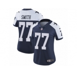 Women's Nike Dallas Cowboys #77 Tyron Smith Vapor Untouchable Limited Navy Blue Throwback Alternate NFL Jersey