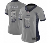 Women's Nike Dallas Cowboys #8 Troy Aikman Limited Gray Rush Drift Fashion NFL Jersey