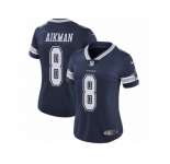 Women's Nike Dallas Cowboys #8 Troy Aikman Vapor Untouchable Limited Navy Blue Team Color NFL Jersey