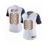 Women's Nike Dallas Cowboys #88 Dez Bryant Limited White Gold Rush NFL Jersey