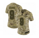 Women's Nike Dallas Cowboys #9 Tony Romo Limited Camo 2018 Salute to Service NFL Jersey