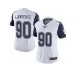 Women's Nike Dallas Cowboys #90 Demarcus Lawrence Limited White Rush NFL Jersey
