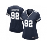 Women's Nike Dallas Cowboys #92 Cedric Thornton Game Navy Blue Team Color NFL Jersey