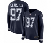 Women's Nike Dallas Cowboys #97 Taco Charlton Limited Navy Blue Therma Long Sleeve NFL Jersey