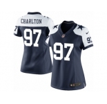 Women's Nike Dallas Cowboys #97 Taco Charlton Limited Navy Blue Throwback Alternate NFL Jersey
