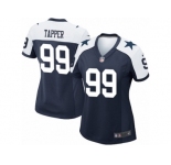 Women's Nike Dallas Cowboys #99 Charles Tapper Game Navy Blue Throwback Alternate NFL Jersey
