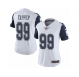 Women's Nike Dallas Cowboys #99 Charles Tapper Limited White Rush NFL Jersey