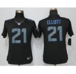 Womens Nike Dallas cowboys #21 Ezekiel Elliott Impact Limited Black Jerseys