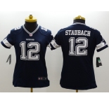 nike women nfl dallas cowboys #12 staubach blue[nike]
