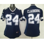 nike women nfl dallas cowboys #24 claiborne blue[nike]
