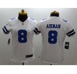 nike women nfl dallas cowboys #8 aikman white[nike]