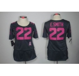 nike women nfl jerseys dallas cowboys #22 e.smitth dk.grey[breast cancer awareness]