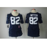 nike women nfl jerseys dallas cowboys #82 witten blue[breast cancer awareness]