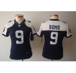 nike women nfl jerseys dallas cowboys #9 romo grey blue[nike limited throwback]