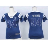 nike women nfl jerseys dallas cowboys #94 ware blue[fashion Rhinestone sequins]