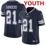 Nike Youth Dallas Cowboys #21 Deion Sanders Navy Blue Team Color Stitched NFL Vapor Untouchable Limited Jersey