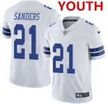 Nike Youth Dallas Cowboys #21 Deion Sanders White Stitched NFL Vapor Untouchable Limited Jersey