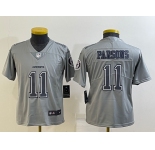 Youth Dallas Cowboys #11 Micah Parsons Grey Atmosphere Fashion 2022 Vapor Untouchable Stitched Nike Limited Jersey