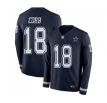 Youth Dallas Cowboys #18 Randall Cobb Limited Navy Blue Therma Long Sleeve Football Jersey